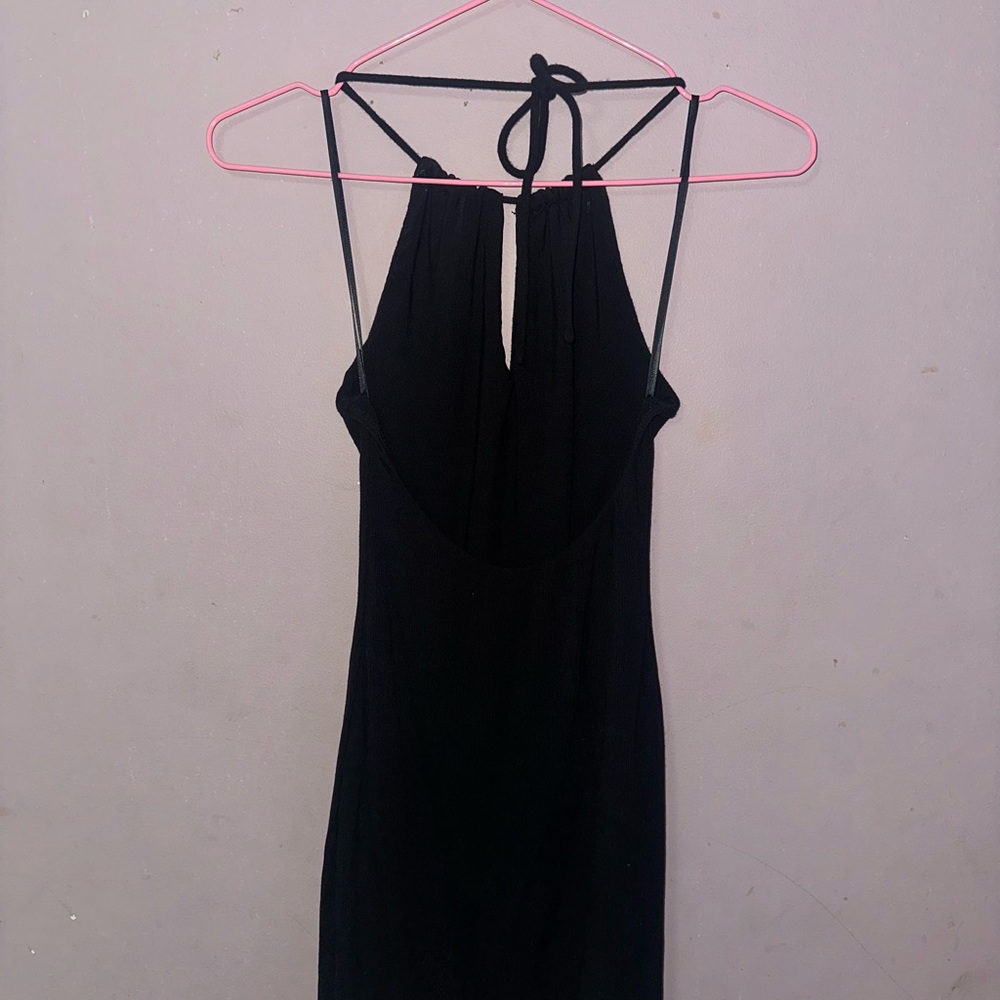 White Fox Boutique Black Halter Slip Dress
